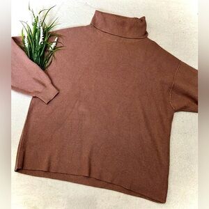 Free People Dusty Rose Softly Structured Tunic Sweater - Large